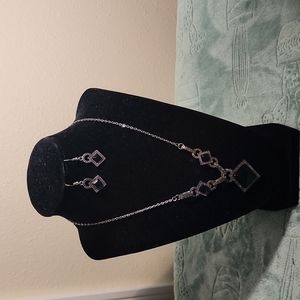 Marcasite look Necklace and Earrings Set